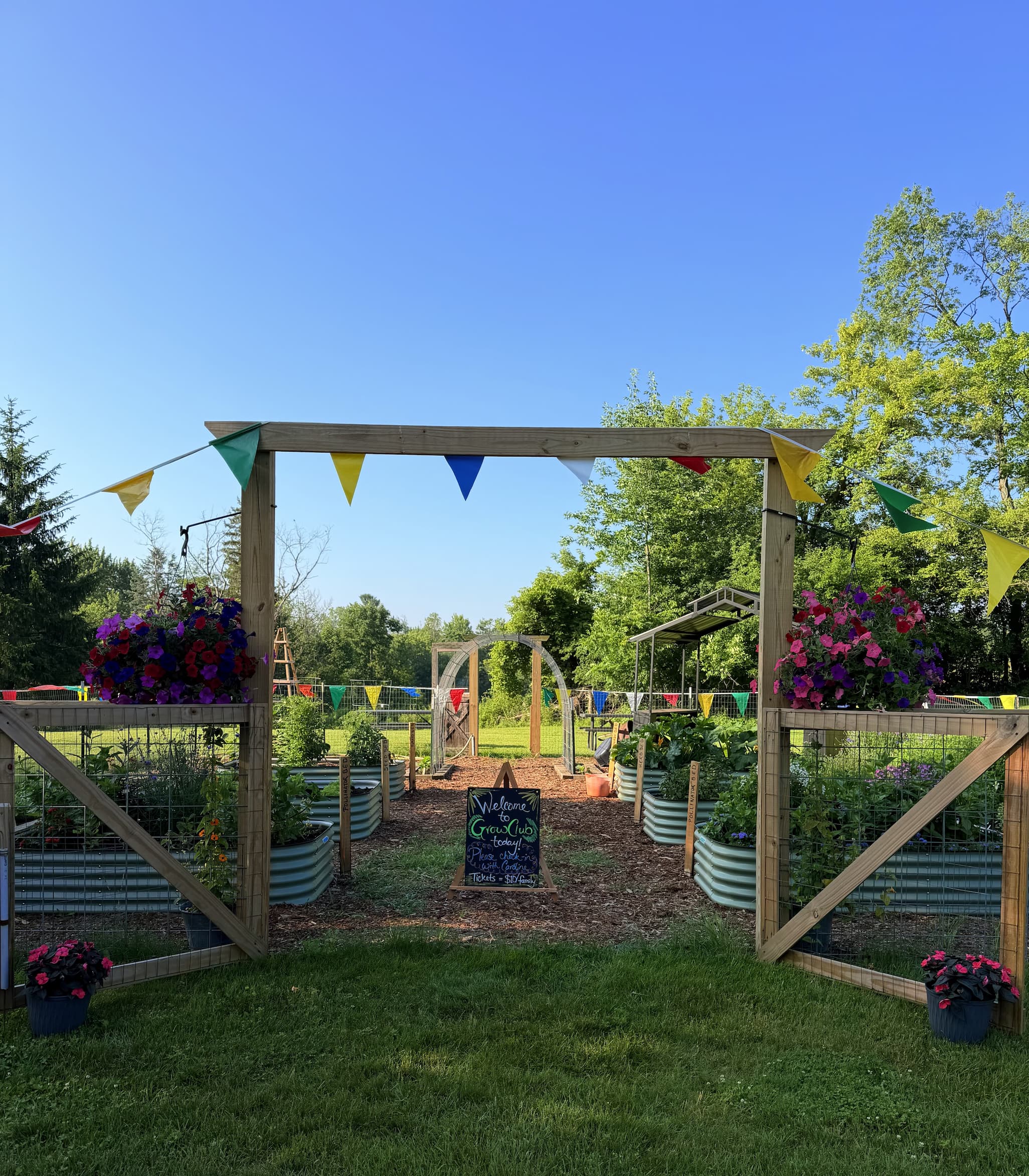 Teaching Garden with a blue sky