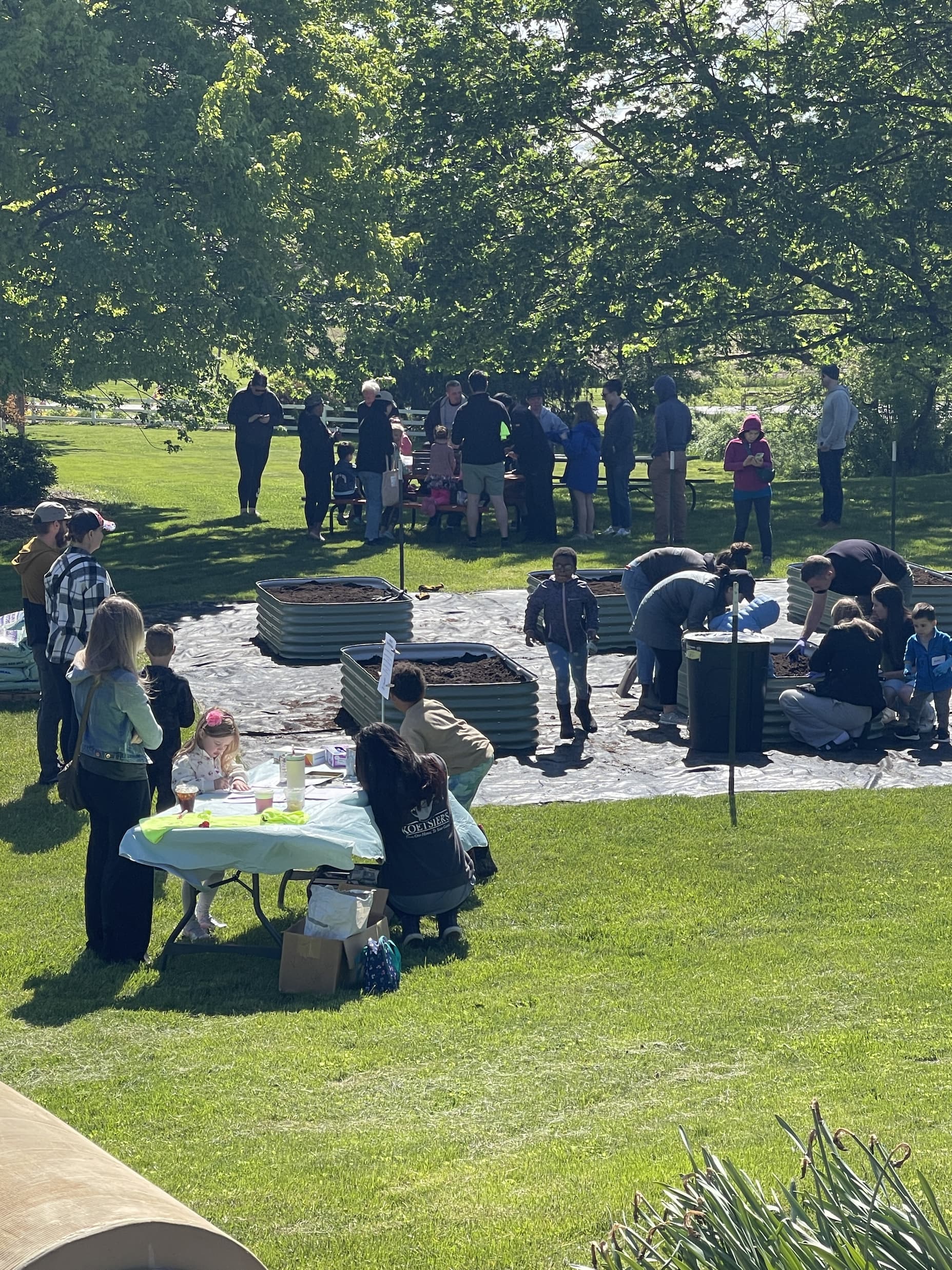 Grow Club families in the garden together