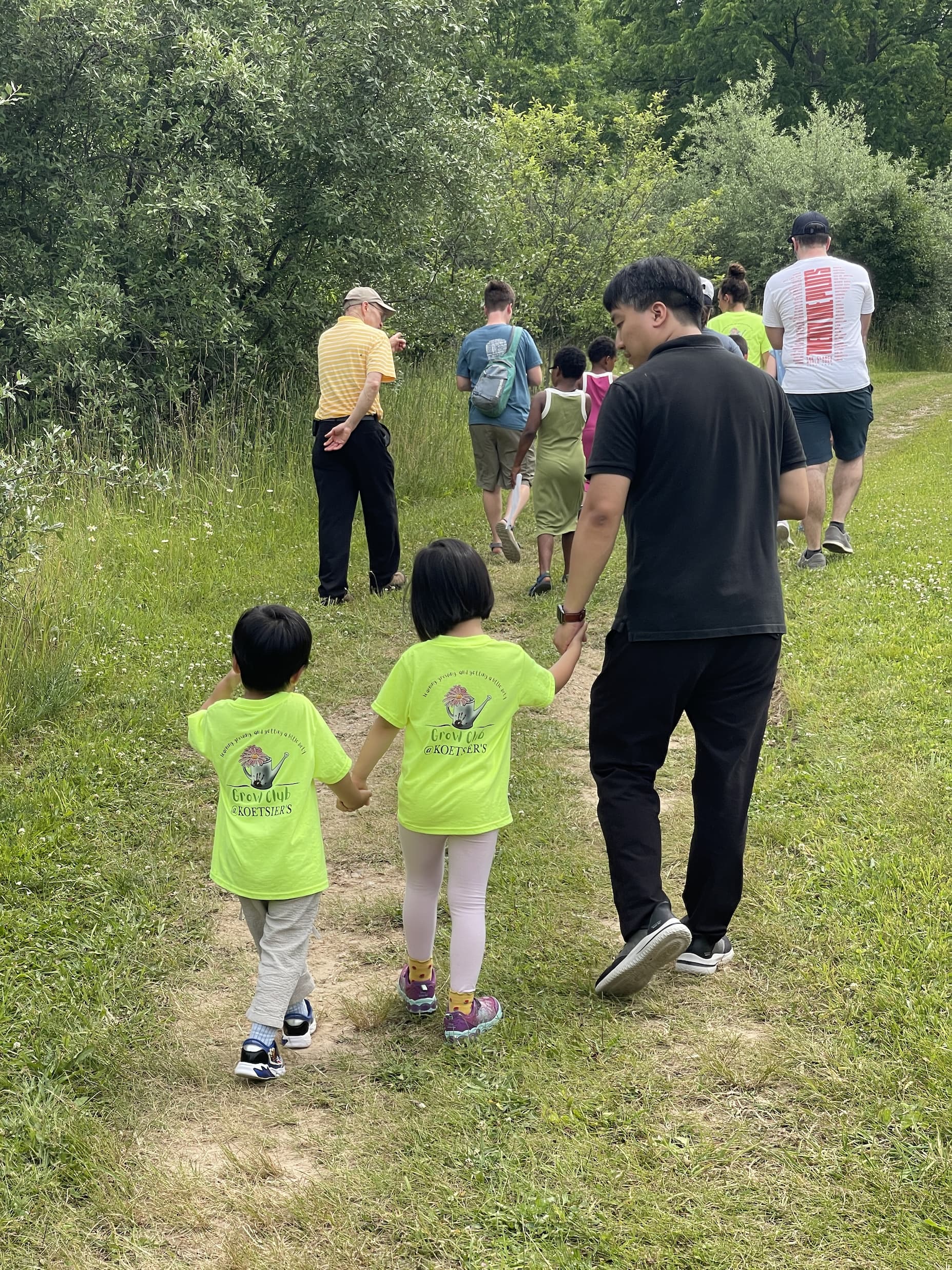 Kids walking on the trail