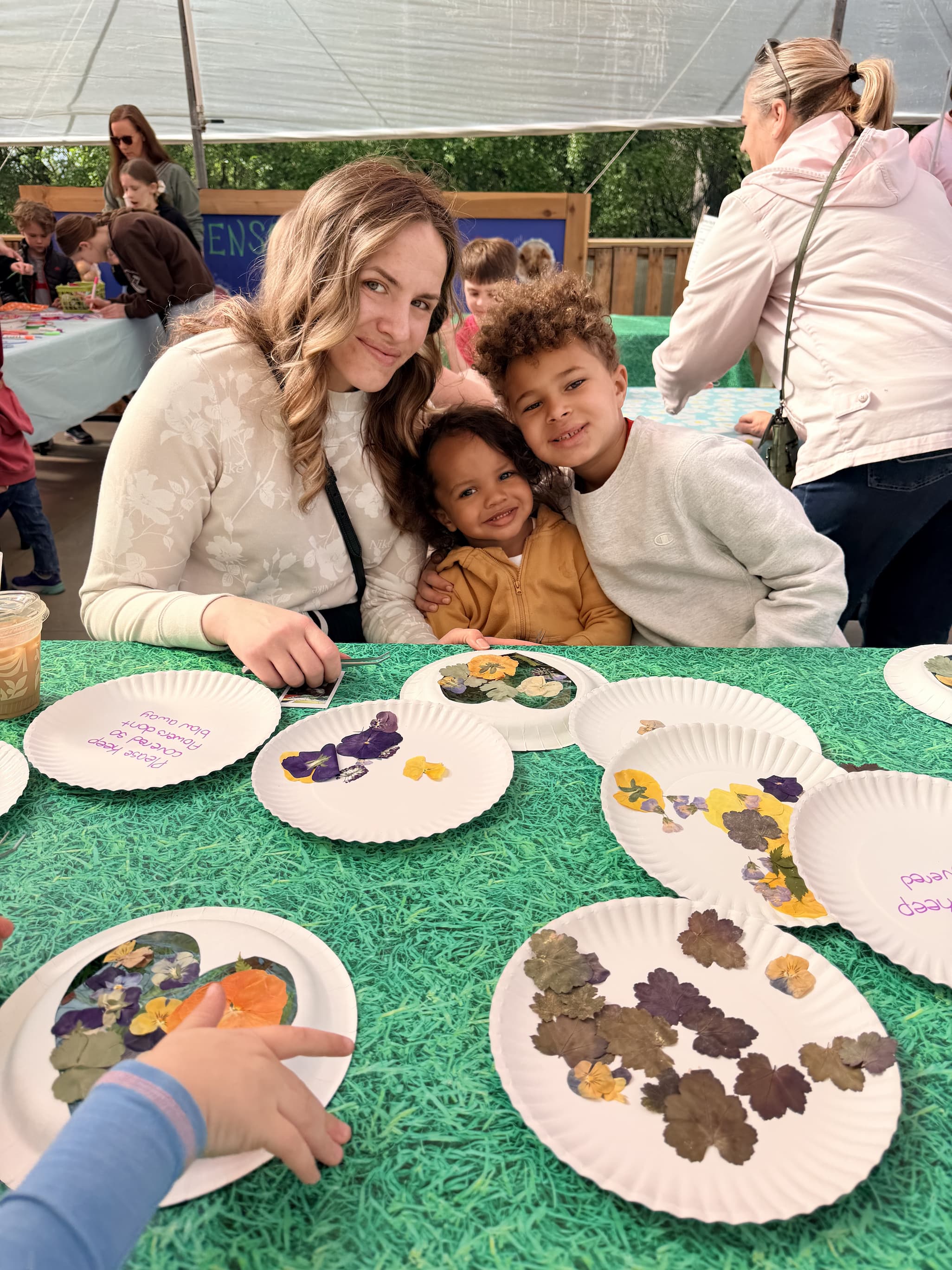 Family crafting together