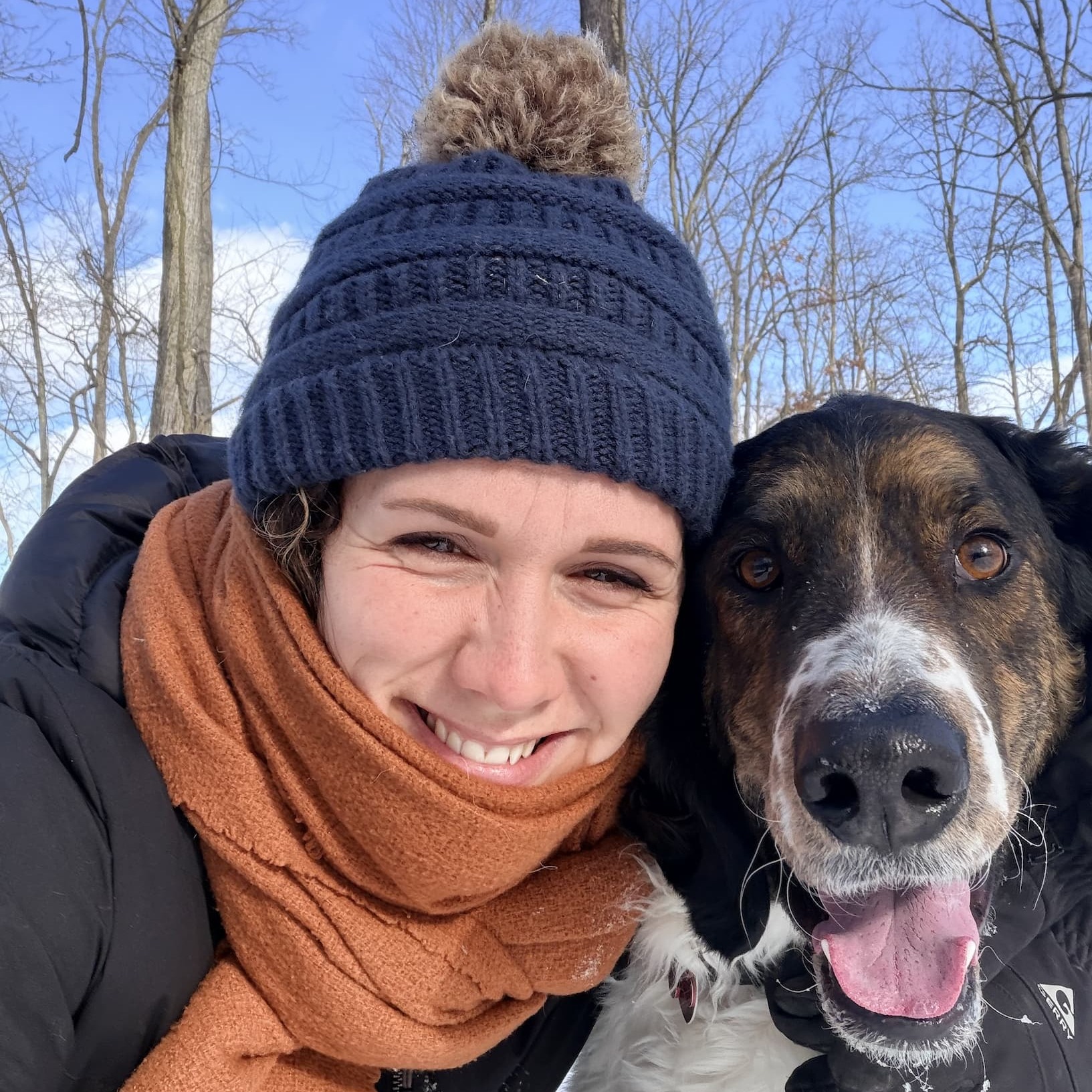 Caroline and her dog, Rusty