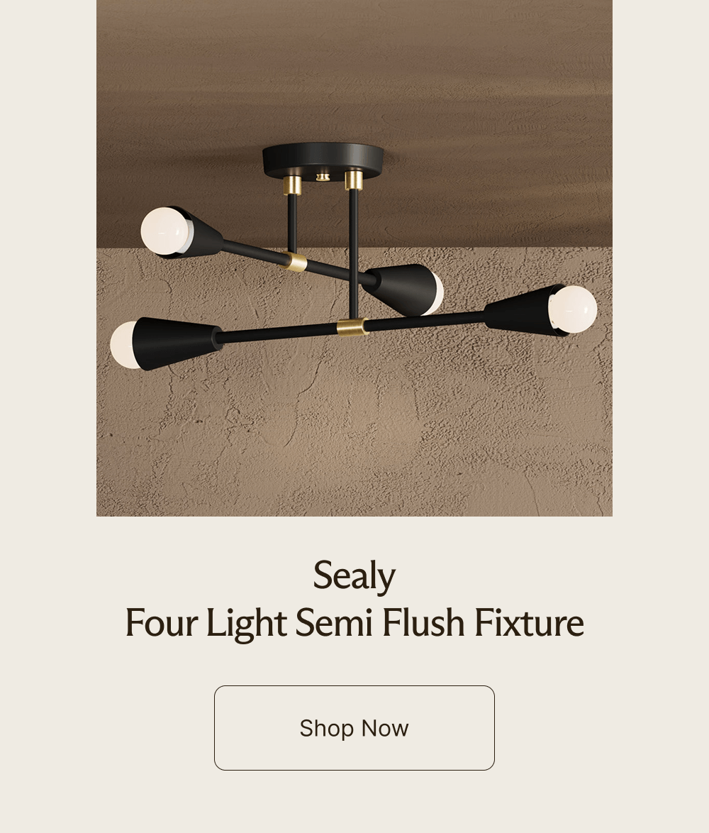 Sealy Four Light Semi Flush Fixture