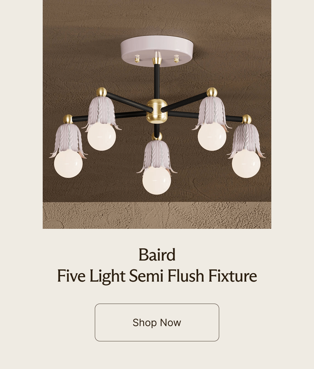 Baird Five Light Semi Flush Fixture