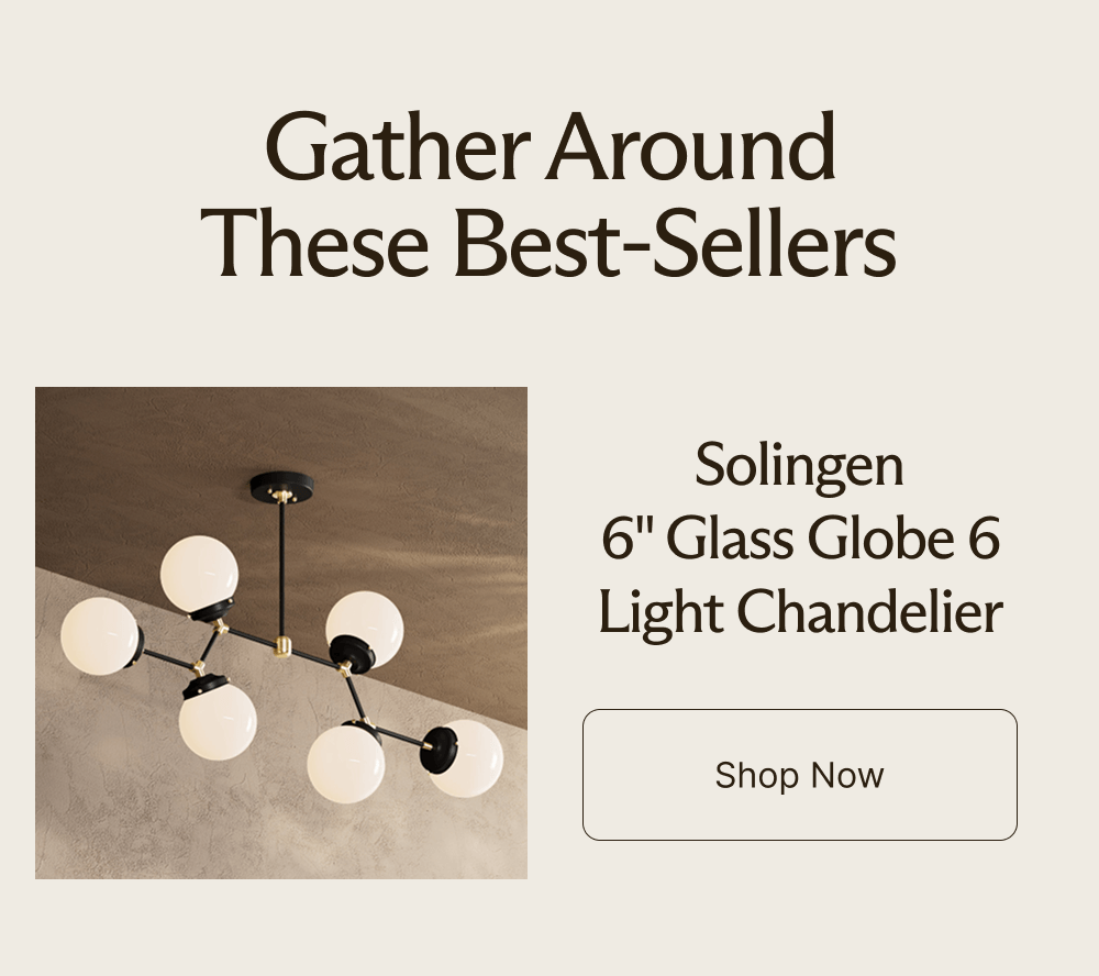 Solingen 6" Glass Globe 6 Light Chandelier