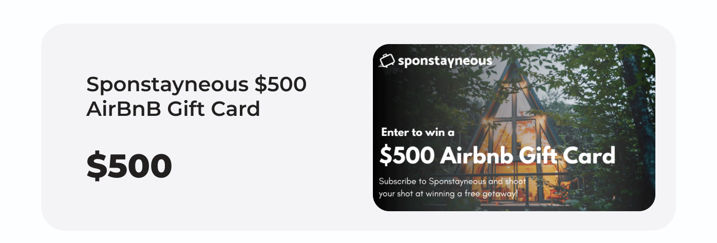 $500 AirBnB Gift Card
