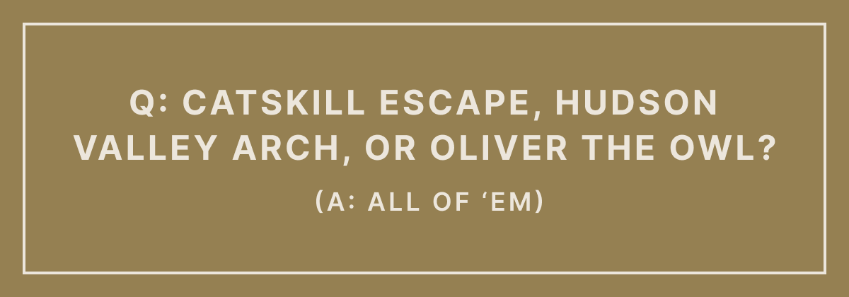 Catskill Escape, Hudson Valley Arch or all of 'em?