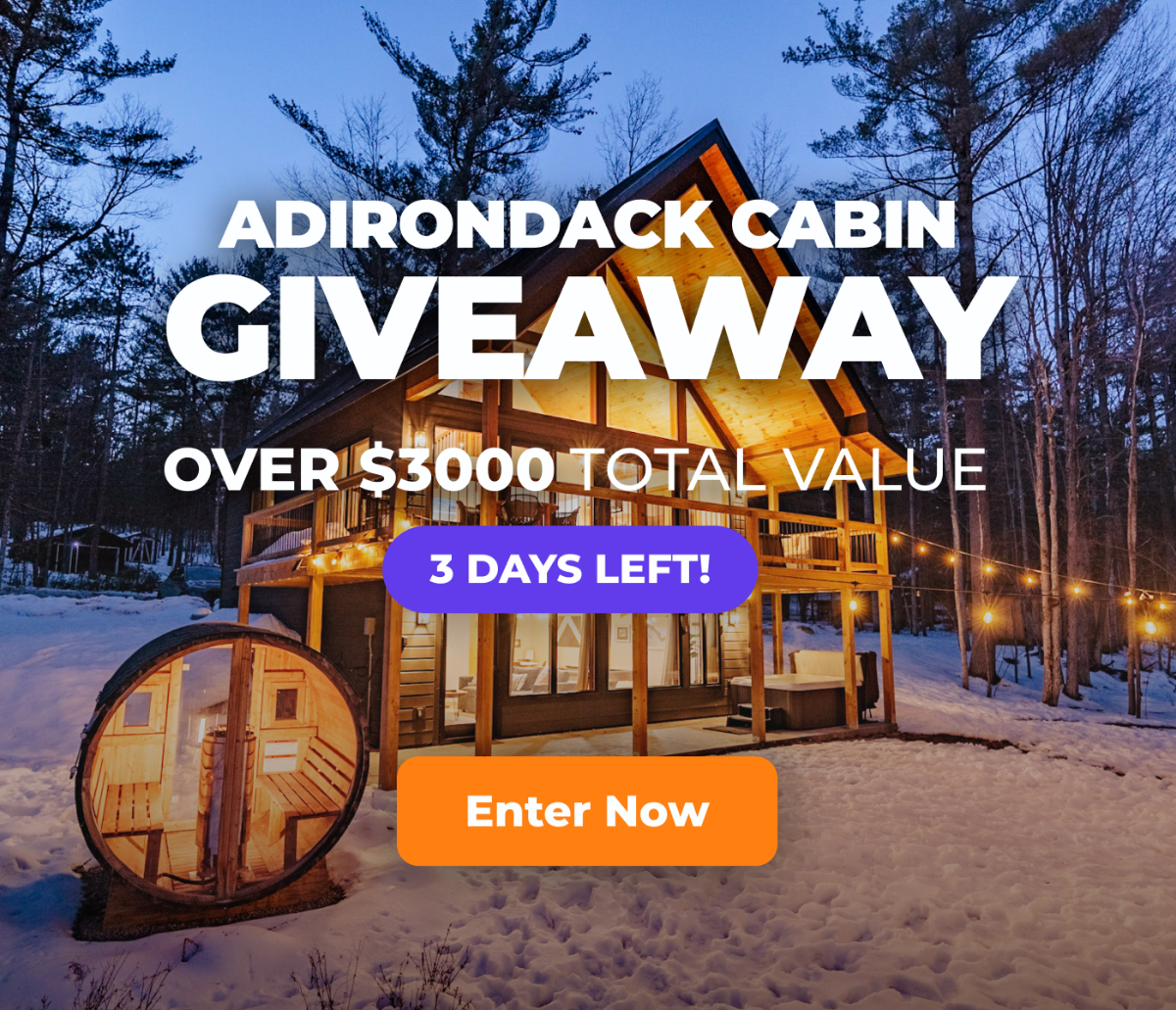 Adirondack Cabin Giveaway