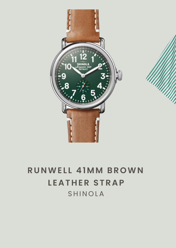 Runwell 41mm Brown Leather Strap