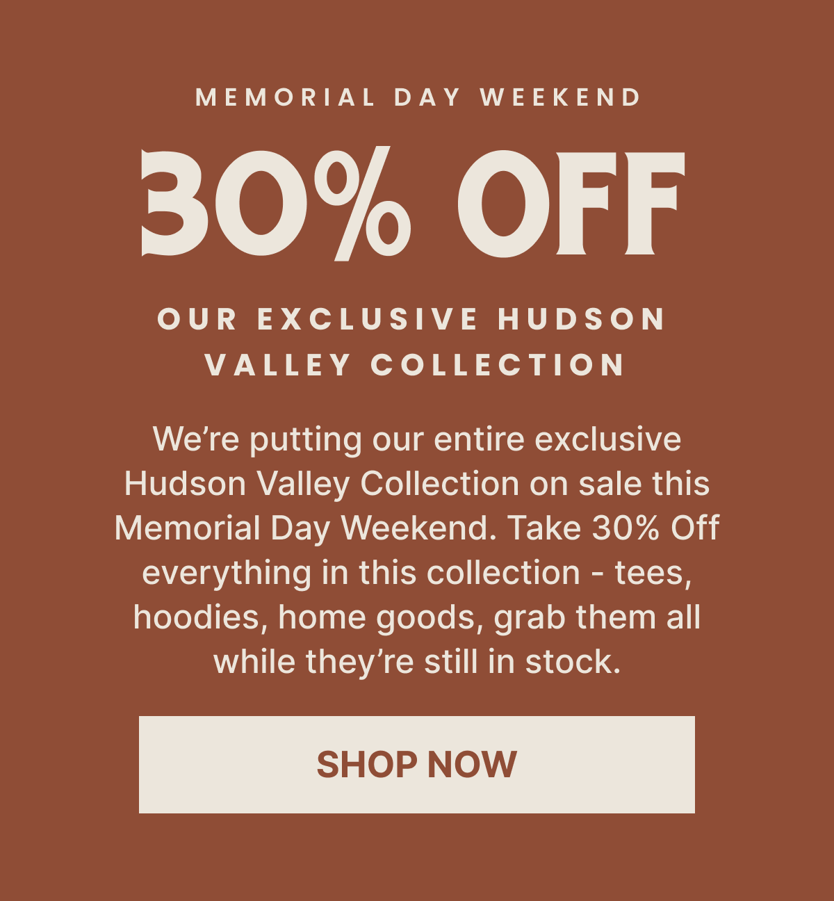 Memorial Day Weekend Sale