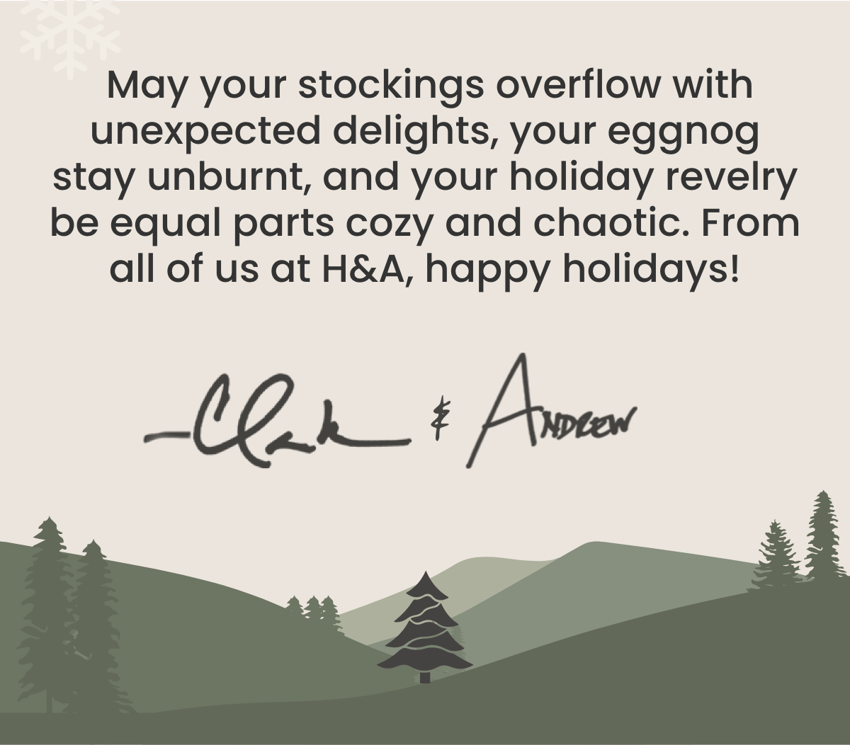 From all of us at H&A