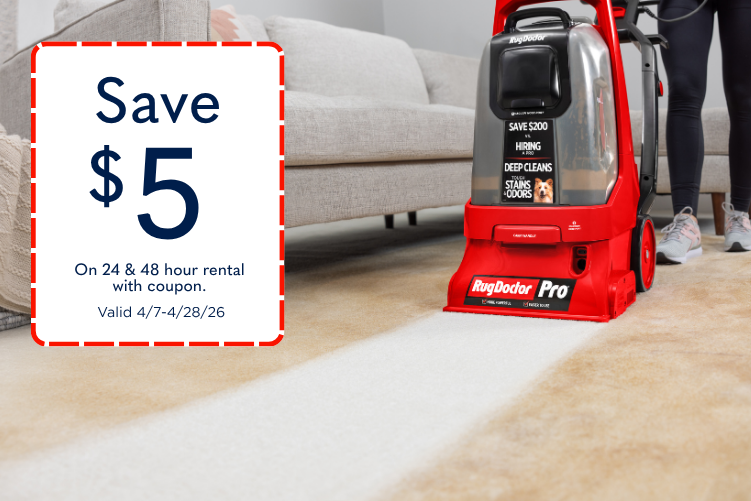$5 off coupon for 24/48 hour carpet cleaner rental.