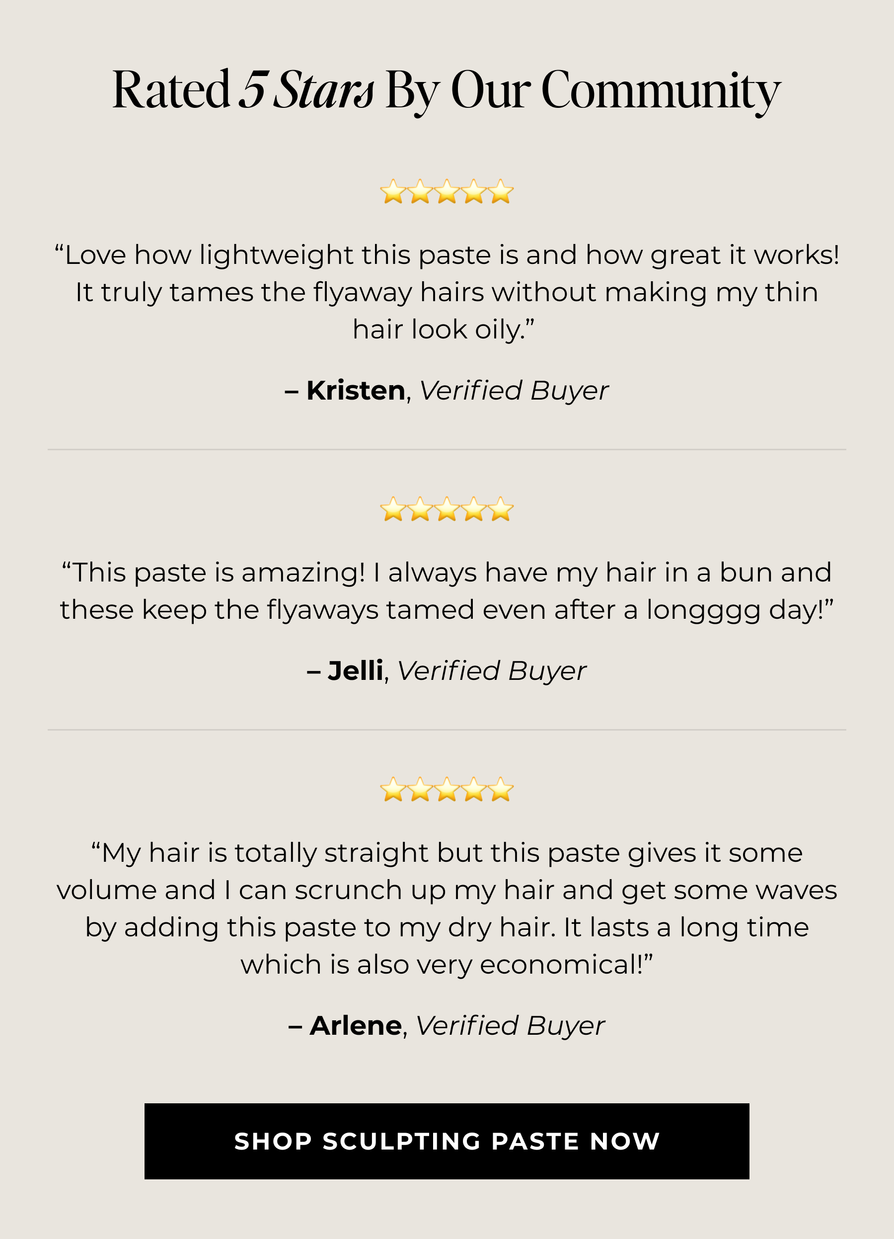 Rated 5 Stars By Our Community - SHOP SCULPTING PASTE NOW