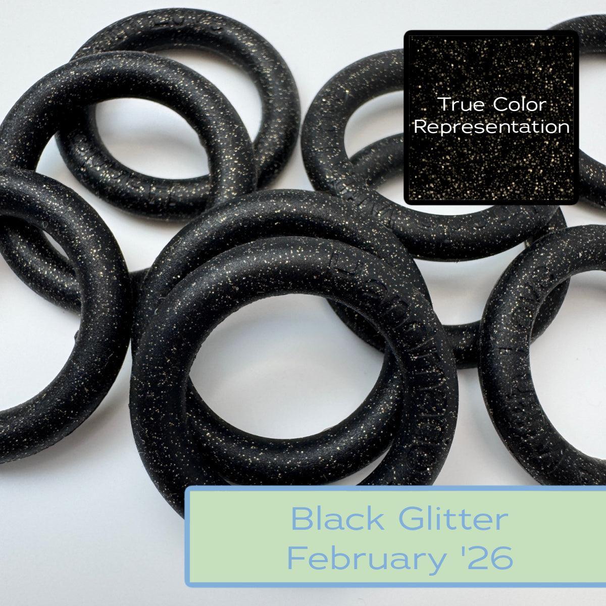 new black glitter potholder rings 