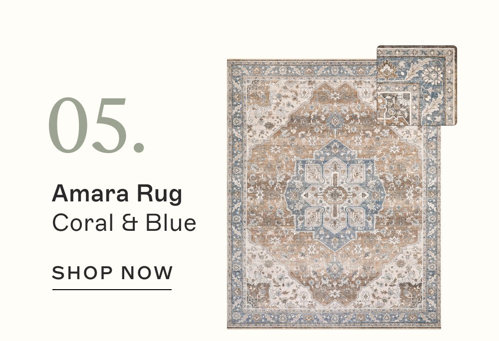 05. Amara Rug Coral & Blue SHOP NOW