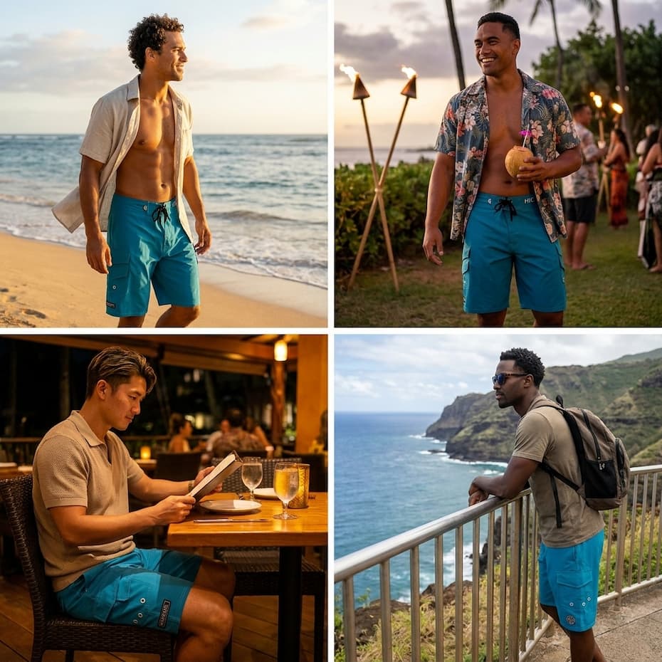 HIC Generals worn from sunrise surf to sunset dinner