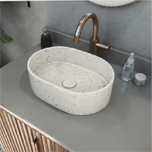 Image of DreamLine Ambia 15 3/8" Round Terrazzo Vessel Bathroom Sink