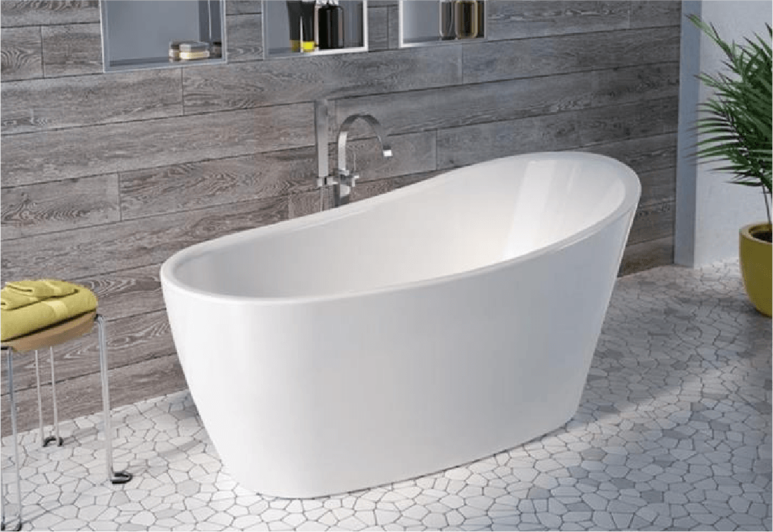 Image of Fleurco Opus Verismo Petite 58 7/8" Acrylic Freestanding Oval Bathtub