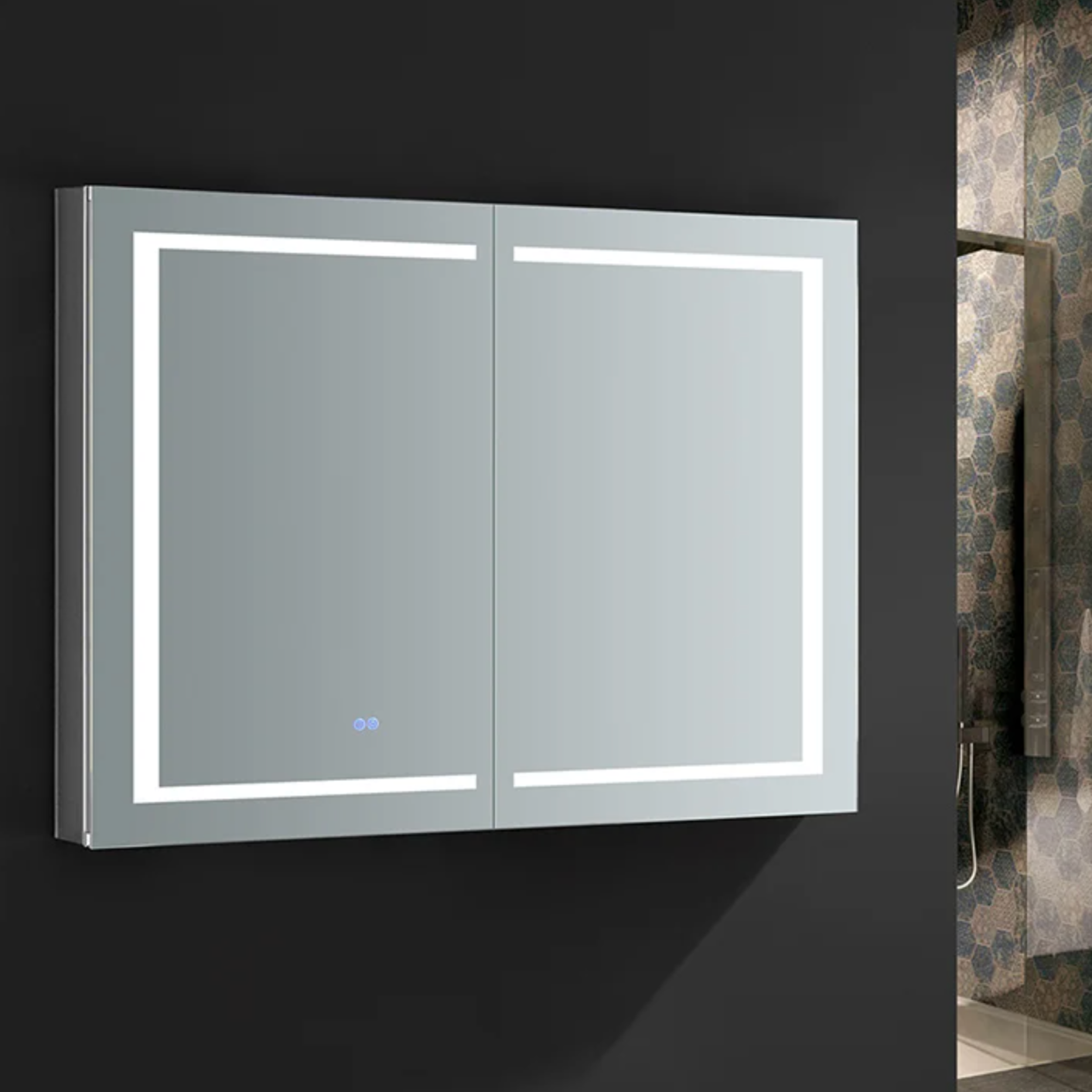 Fresca Spazio 48" Wide x 36" Tall Bathroom Medicine Cabinet with LED Lighting