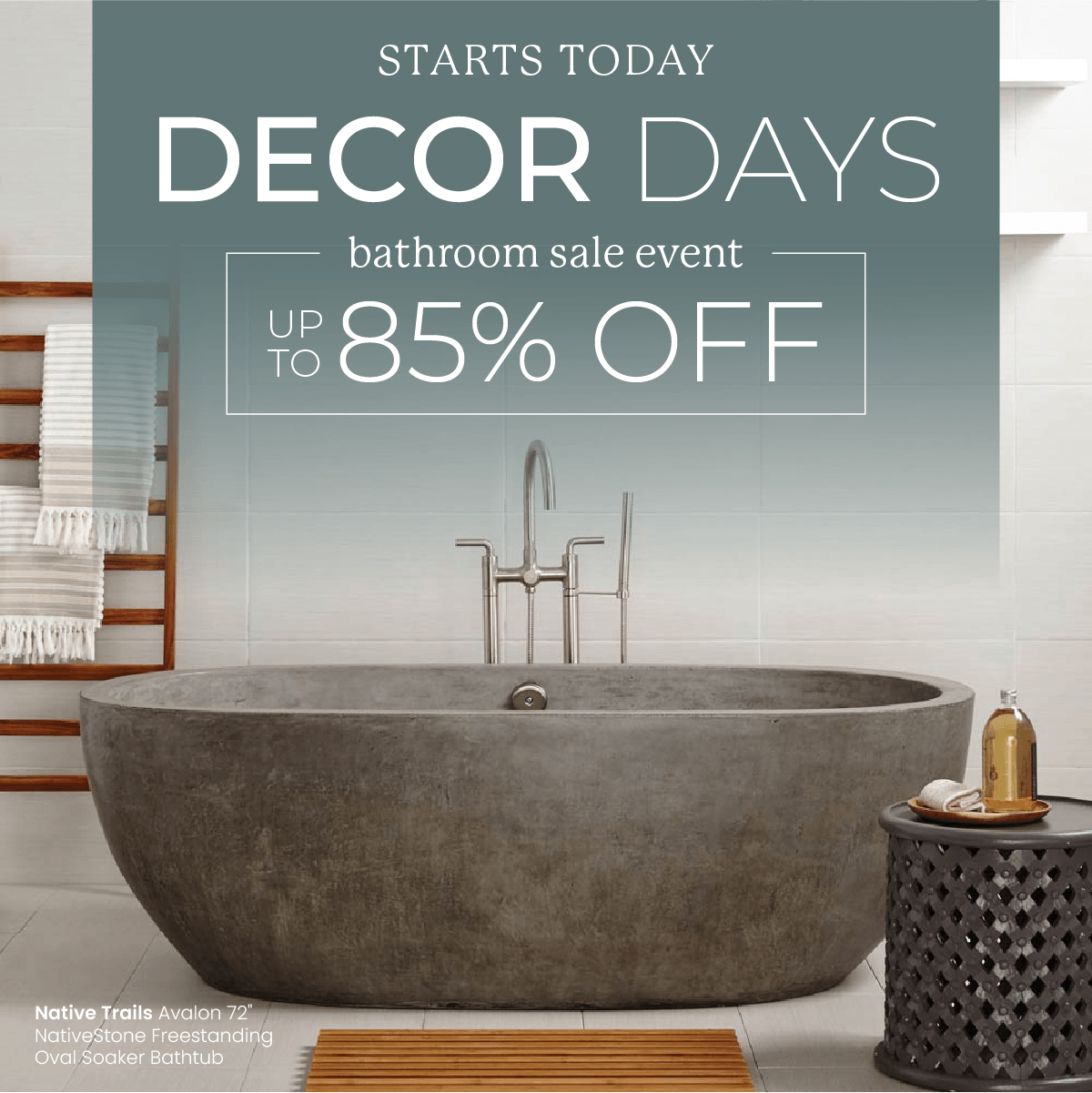 Decor Days Bathroom Sale Event: Up to 85% Off Luxury Styles