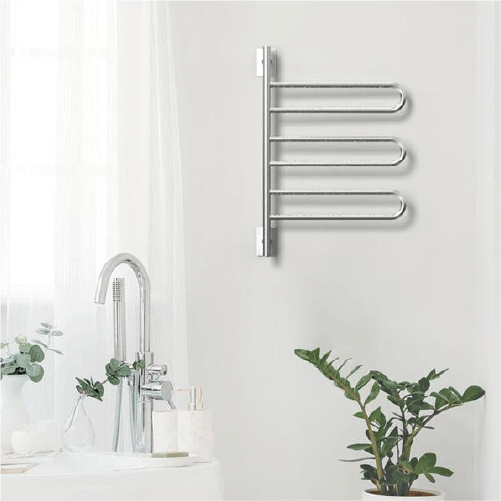Image of Amba 24 5/8" Three Cylindrical Loop Bars Swivel Towel Warmer