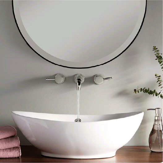 Nantucket Brant Point 23" Single Bowl Ceramic Oval Vessel Bathroom Sink
