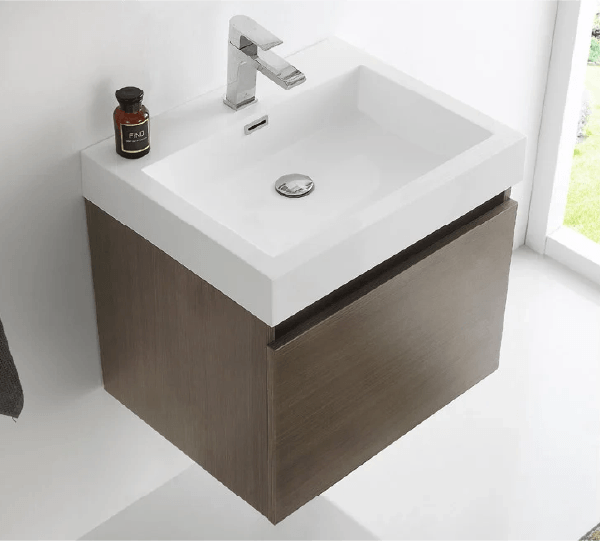 Fresca Torino 42" Grey Modern Bathroom Vanity with Side Cabinet and Vessel Sink