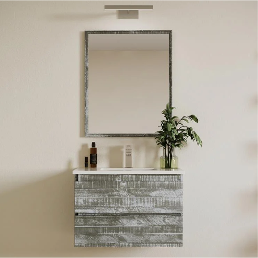 Fresca Formosa 30" Floating Modern Bathroom Vanity with Mirror in Sage Gray
