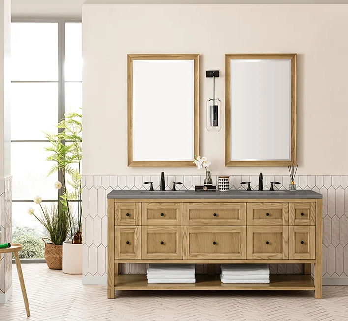 James Martin Breckenridge 71 7/8" Freestanding Double Bathroom Vanity in Light Natural Oak