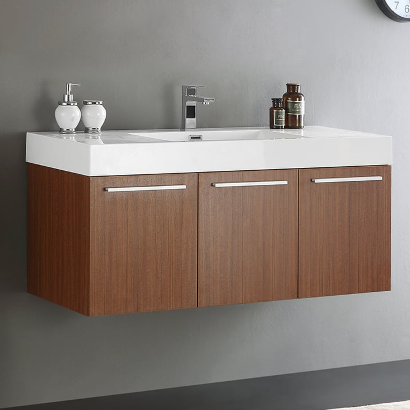 Fresca Vista 48" Teak Modern Bathroom Vanity with Integrated Single Sink