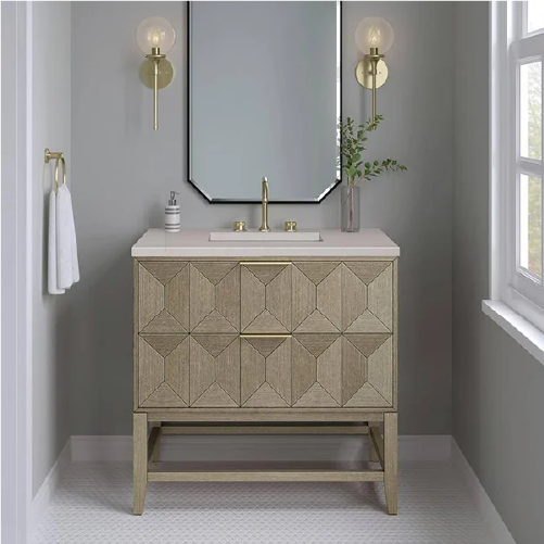 James Martin Emmeline 35 1/2" Freestanding Single Bathroom Vanity in Pebble Oak