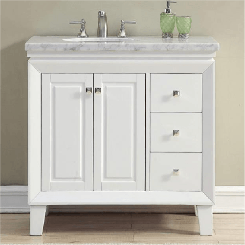Image of Silkroad Exclusive 36" Ceramic Undermount Single Sink Bathroom Vanity 