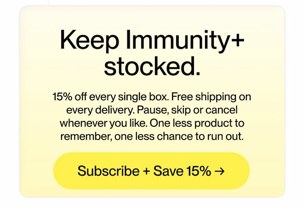 KEEP IMMUNITY STOCKED