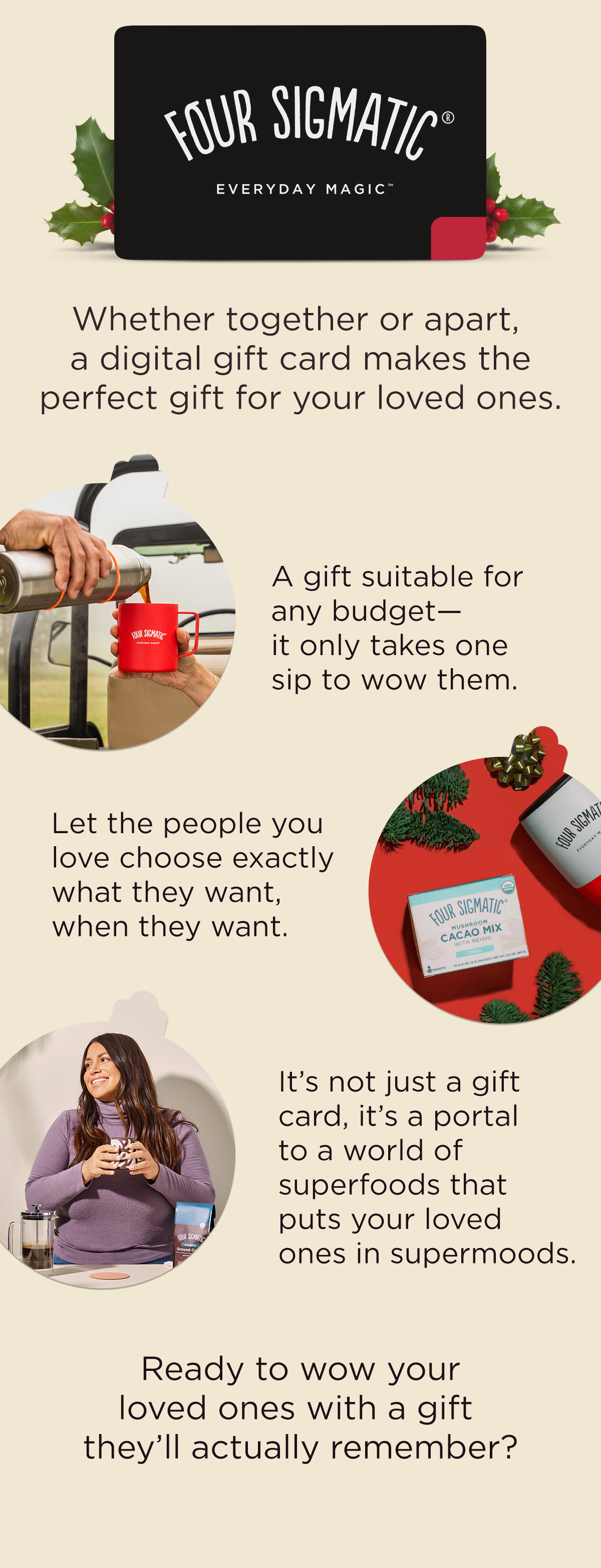 Whether together or apart, a digital gift card makes the perfect gift for your loved ones. 
