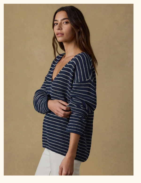 Miramar Linen Deep V Sweater