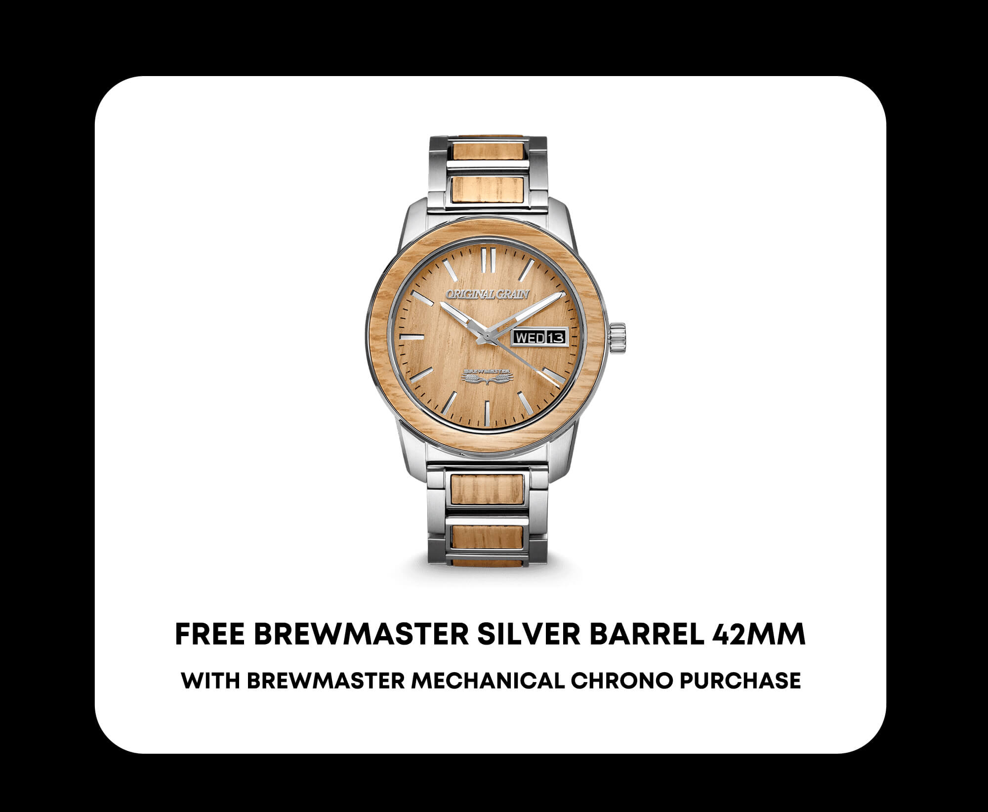 FREE Brewmaster Silver Barrel 42mm