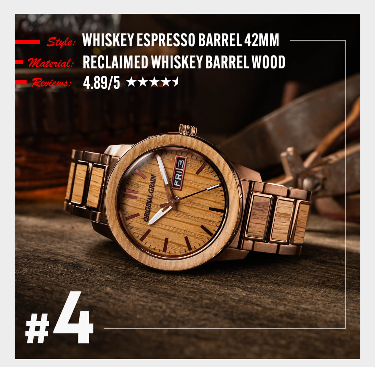 Whiskey Espresso Barrel 42mm
