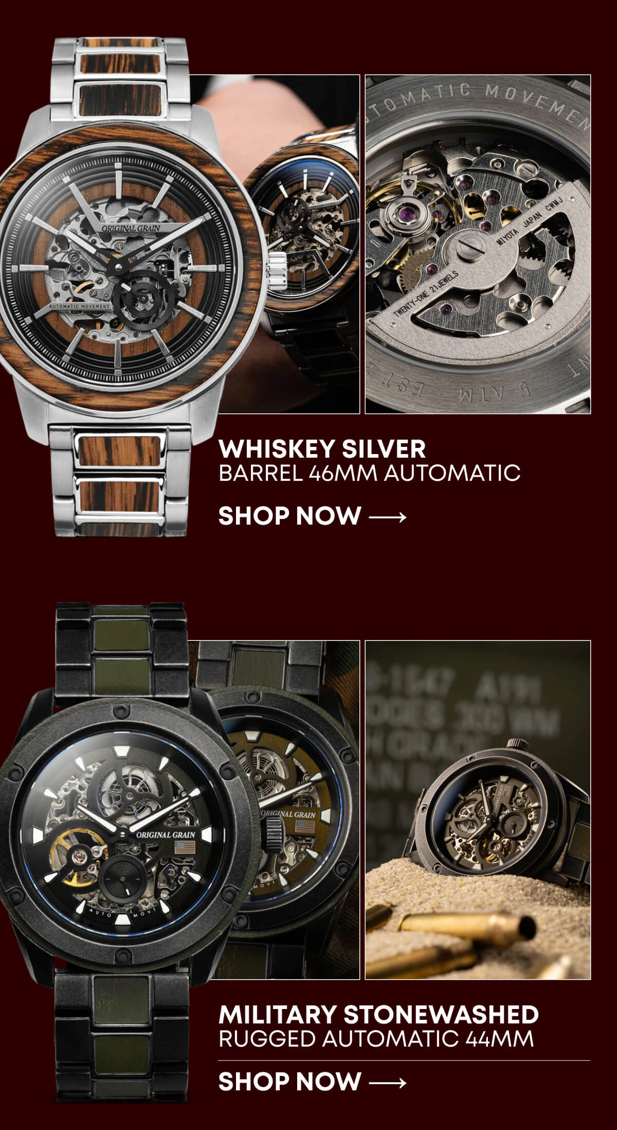 Timepieces from reclaimed materials 