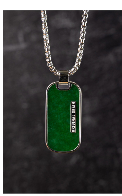 Jade Silver Dog Tag