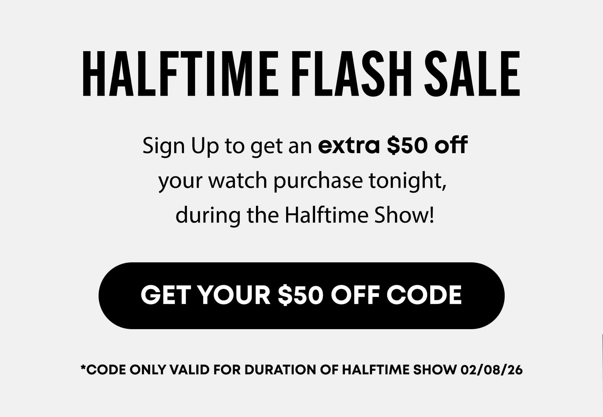 Get Your $50 OFF CODE