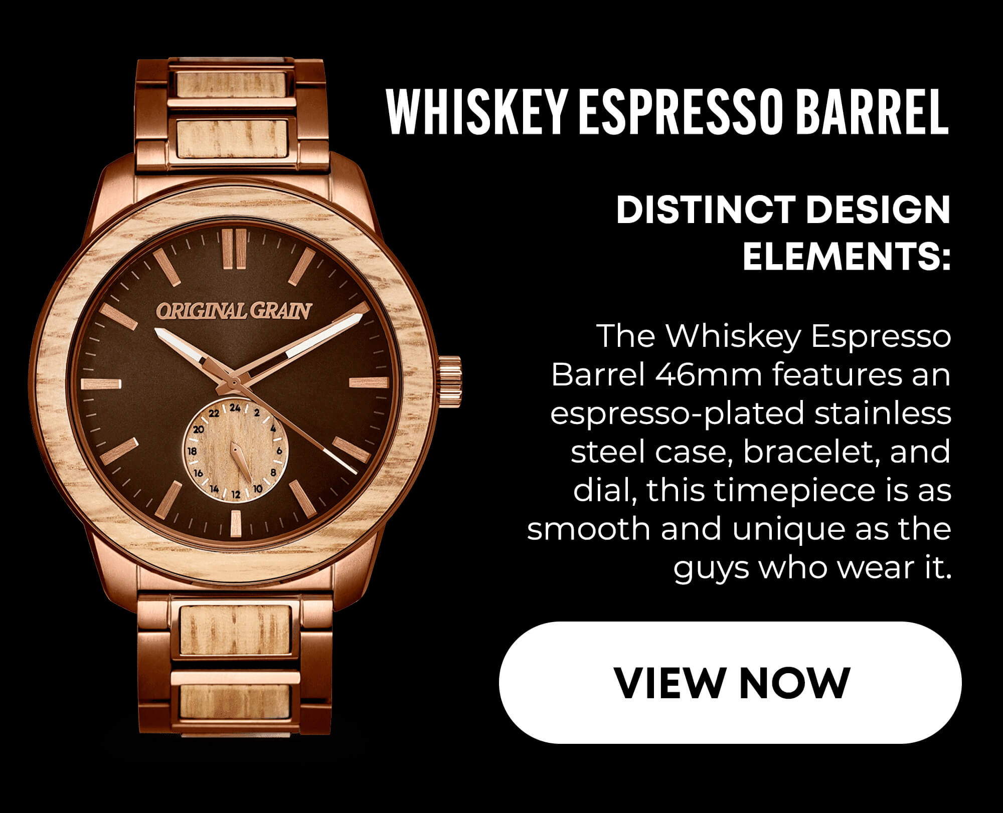 Whiskey Espresso Barrel 46mm- Shop Now