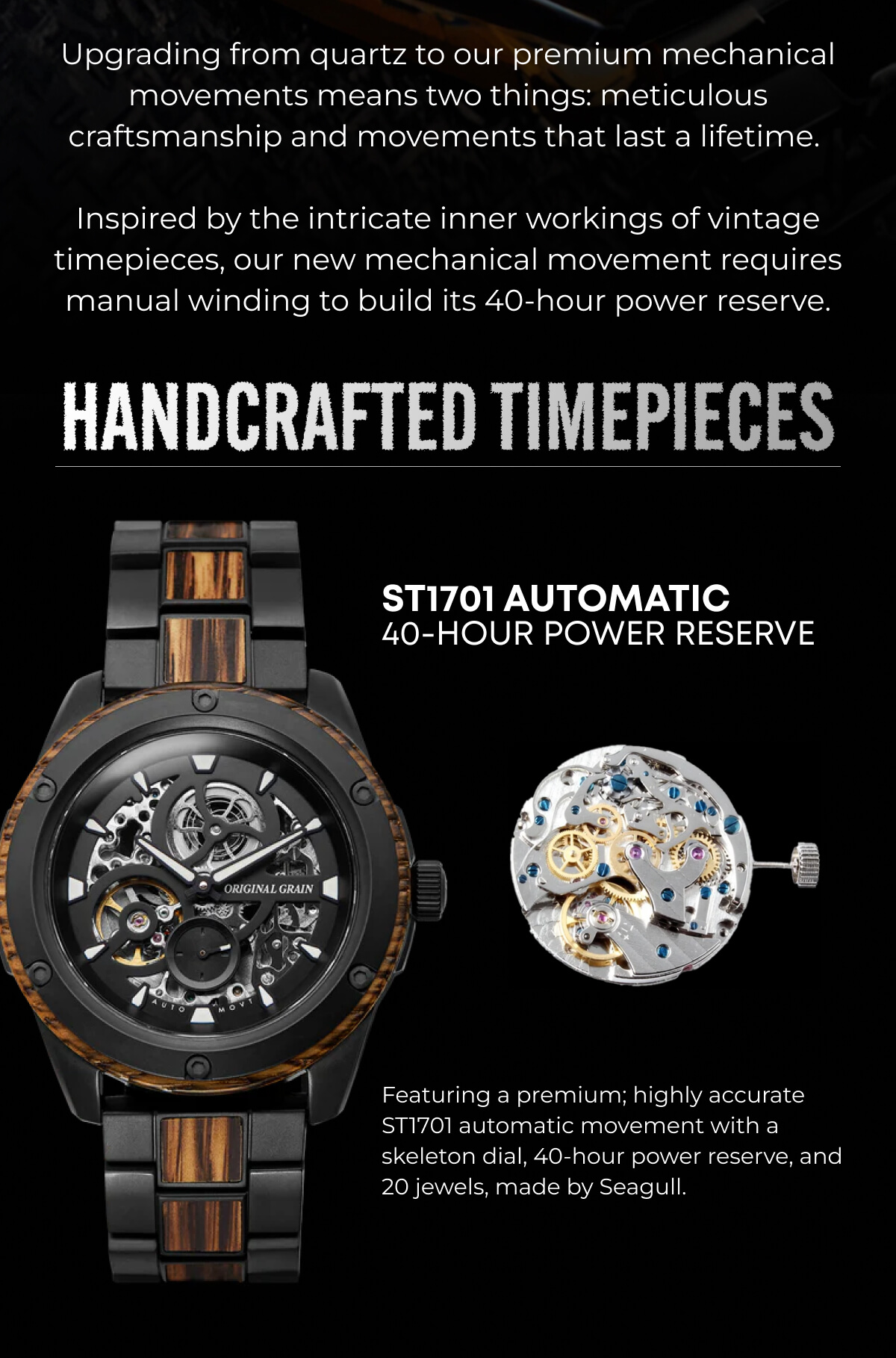 Handcrafted timepieces