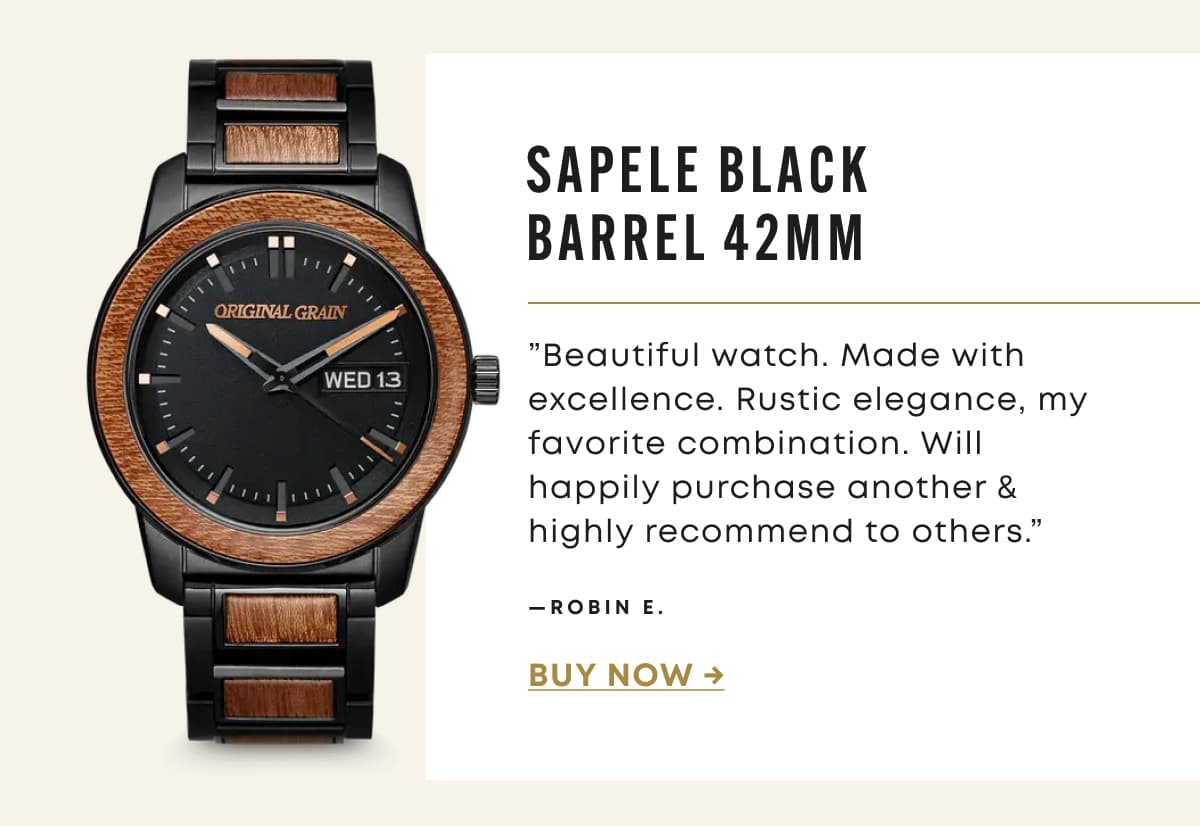 Sapele Black Barrel 42mm