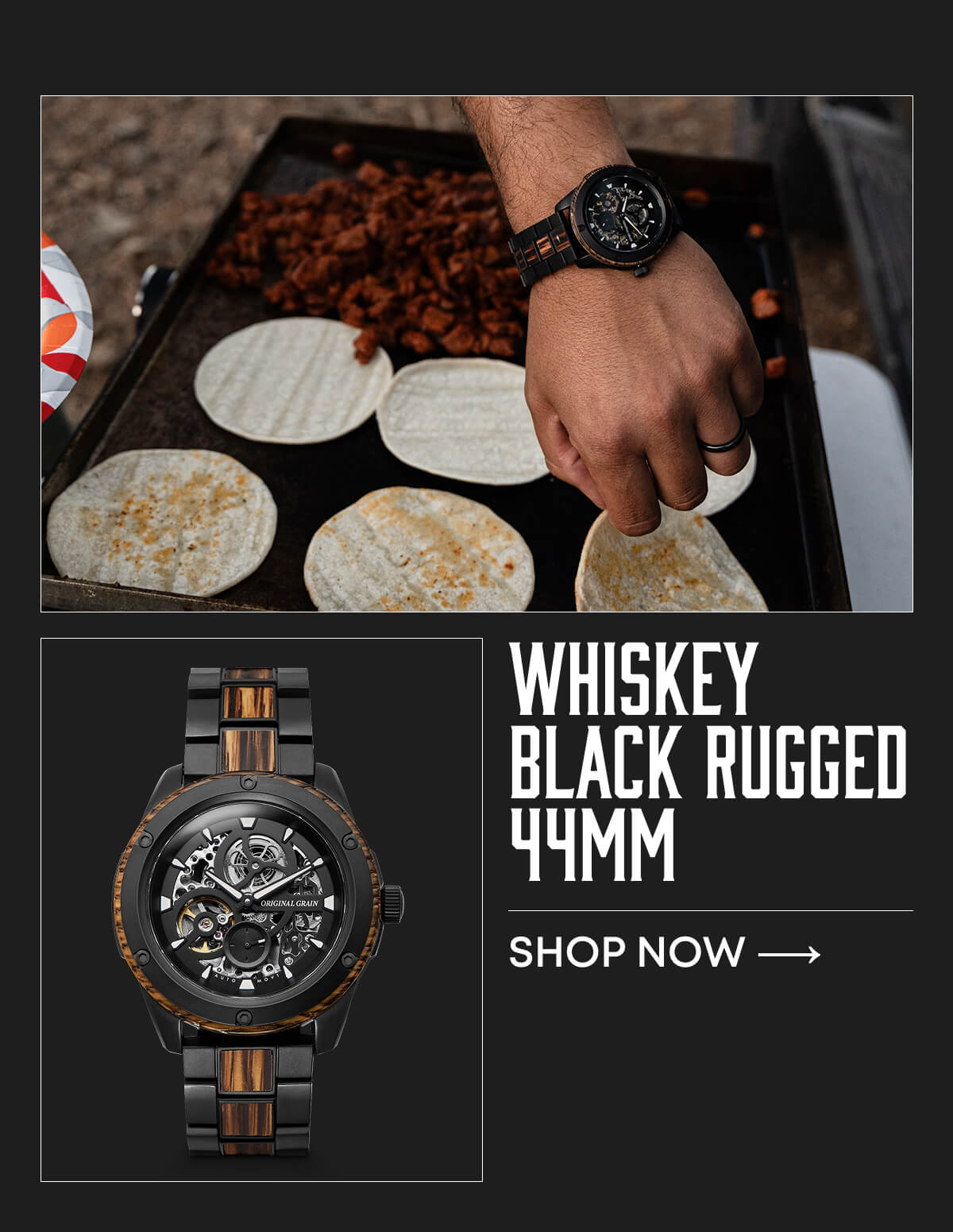 Whiskey Black Rugged 44mm