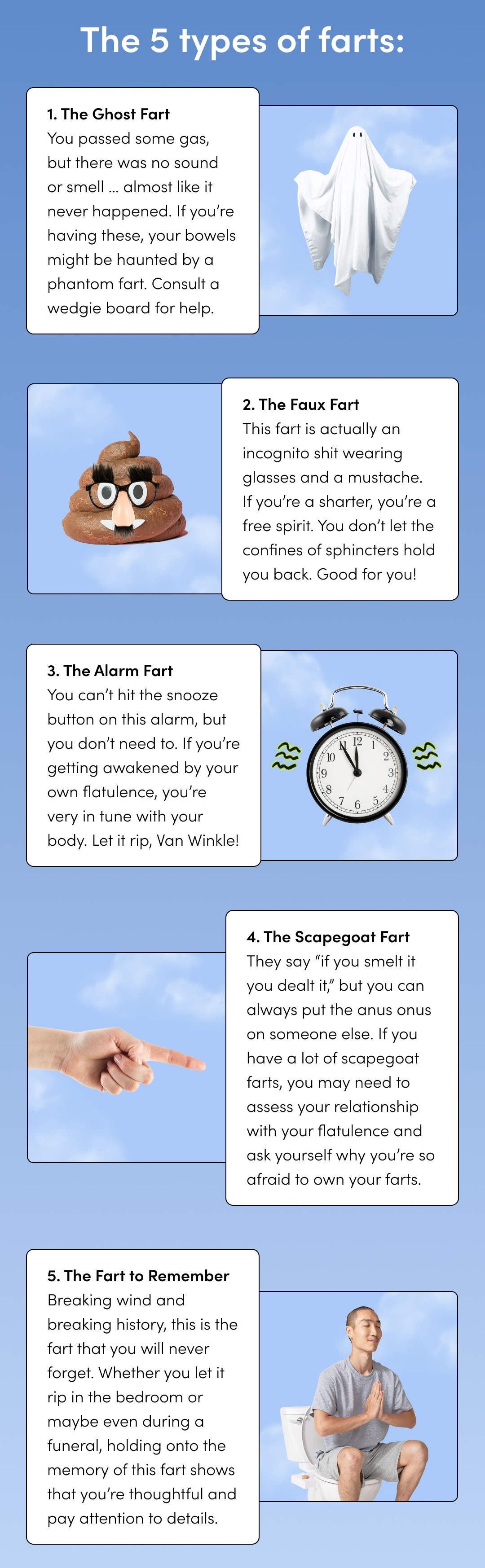 5 TYPES OF FARTS