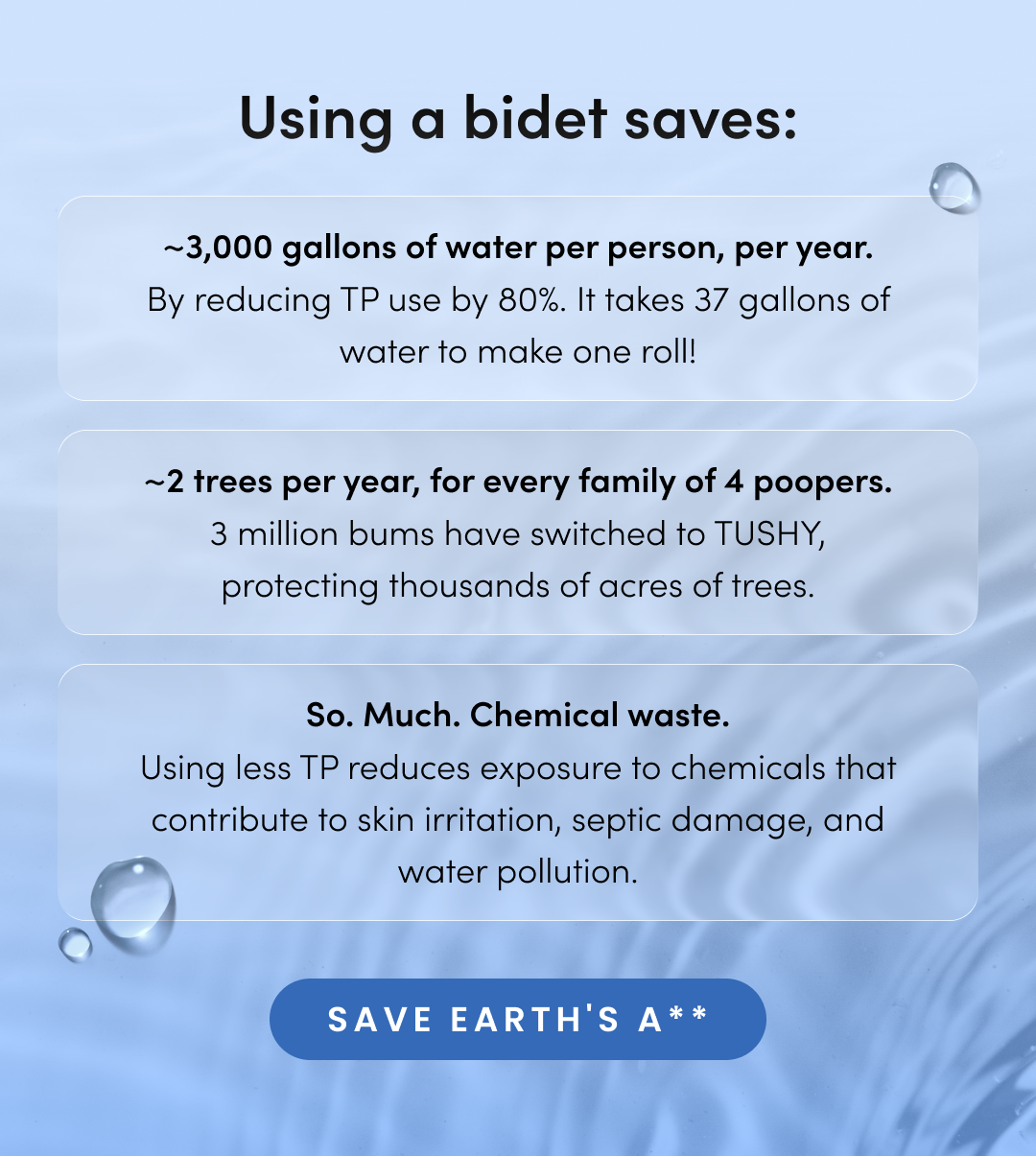 USING A BIDET SAVES THE PLANET