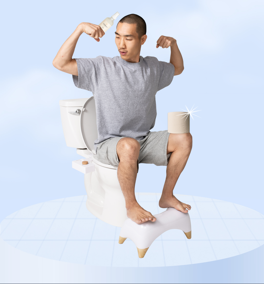 MAN ON TOILET