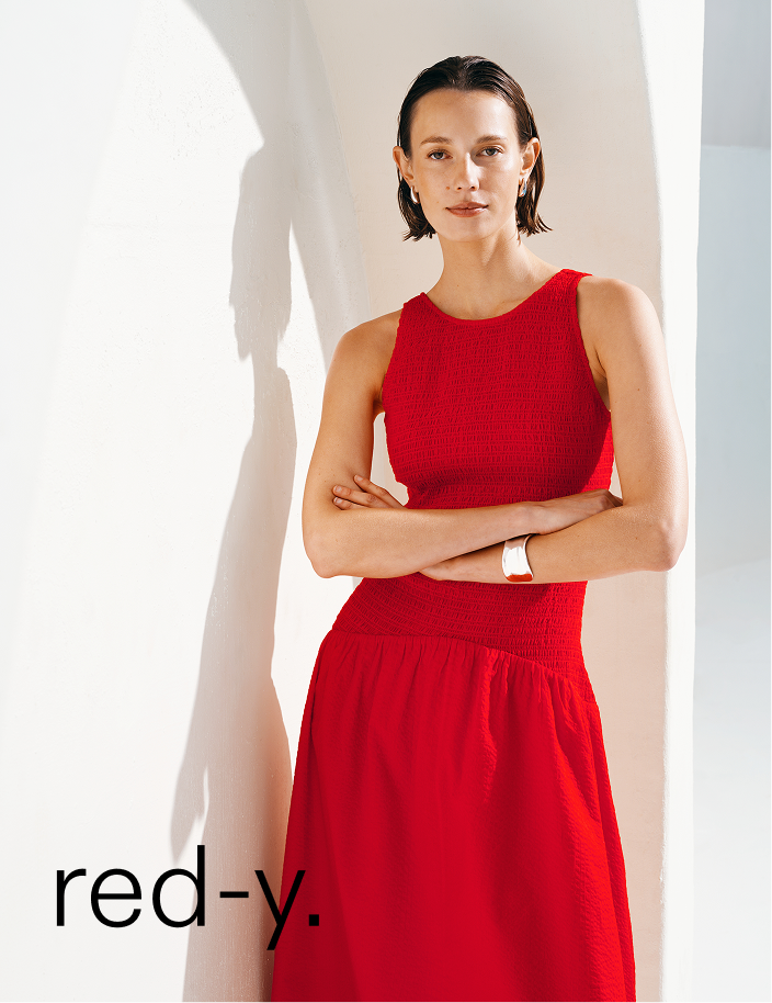 red-y. shop our women's dresses now.