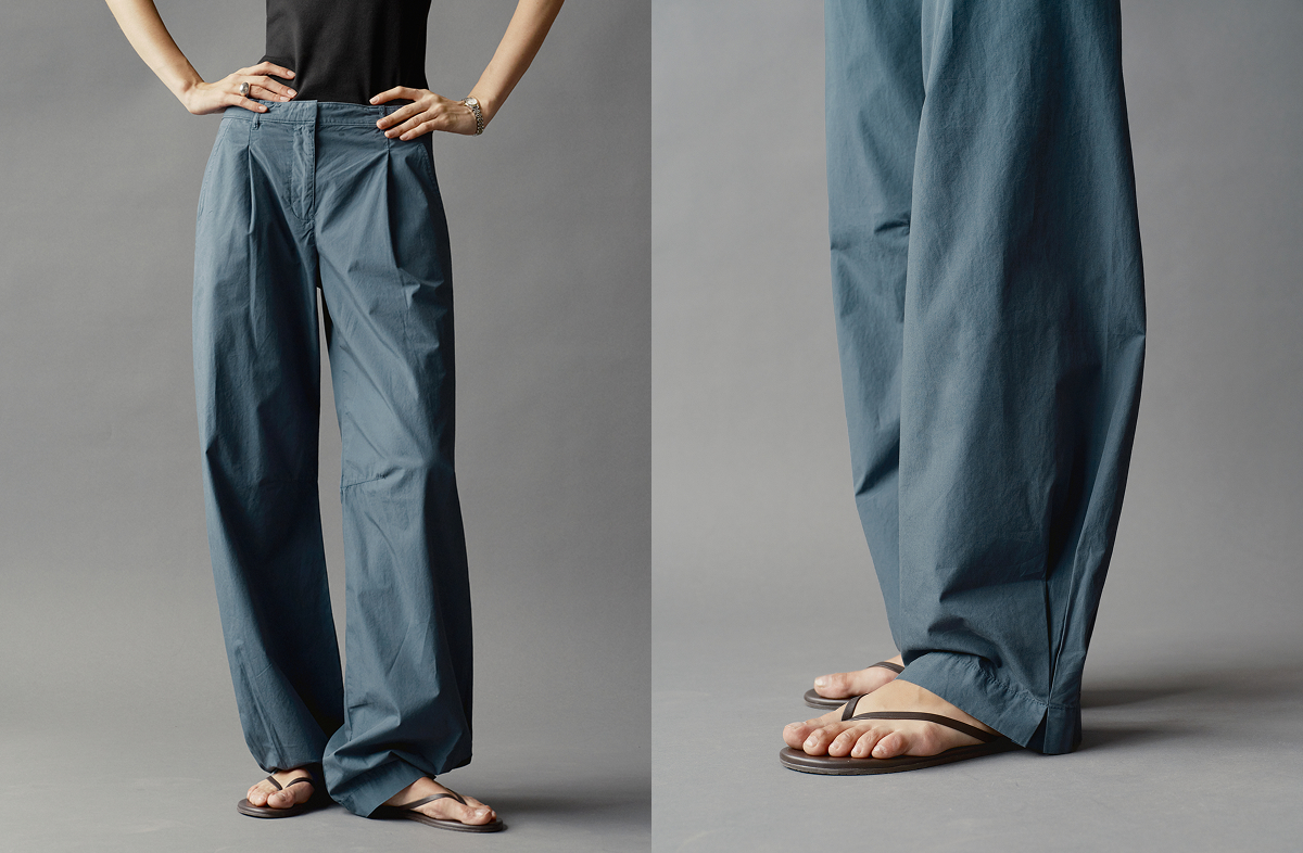 Shown in Eternity. Cut from Italian-milled garment-dyed cotton poplin.
