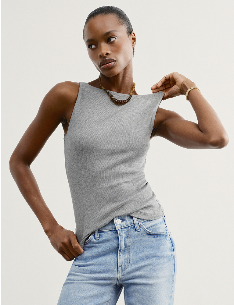 The Presence. A slim-fitting tank with an elegant boatneck. 