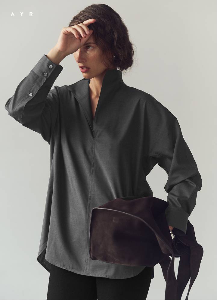 Introducing: The Dia. A collared wool tunic. Shop now.